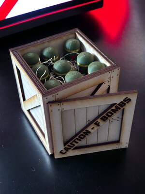 F-Bomb Wooden Crate with 'F' Bombs - Humorous Desk Decor Gag Gift - image8